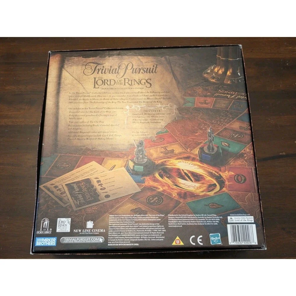 Milton Bradley Trivial Pursuit: The Lord of The Rings Board Game 100% Complete